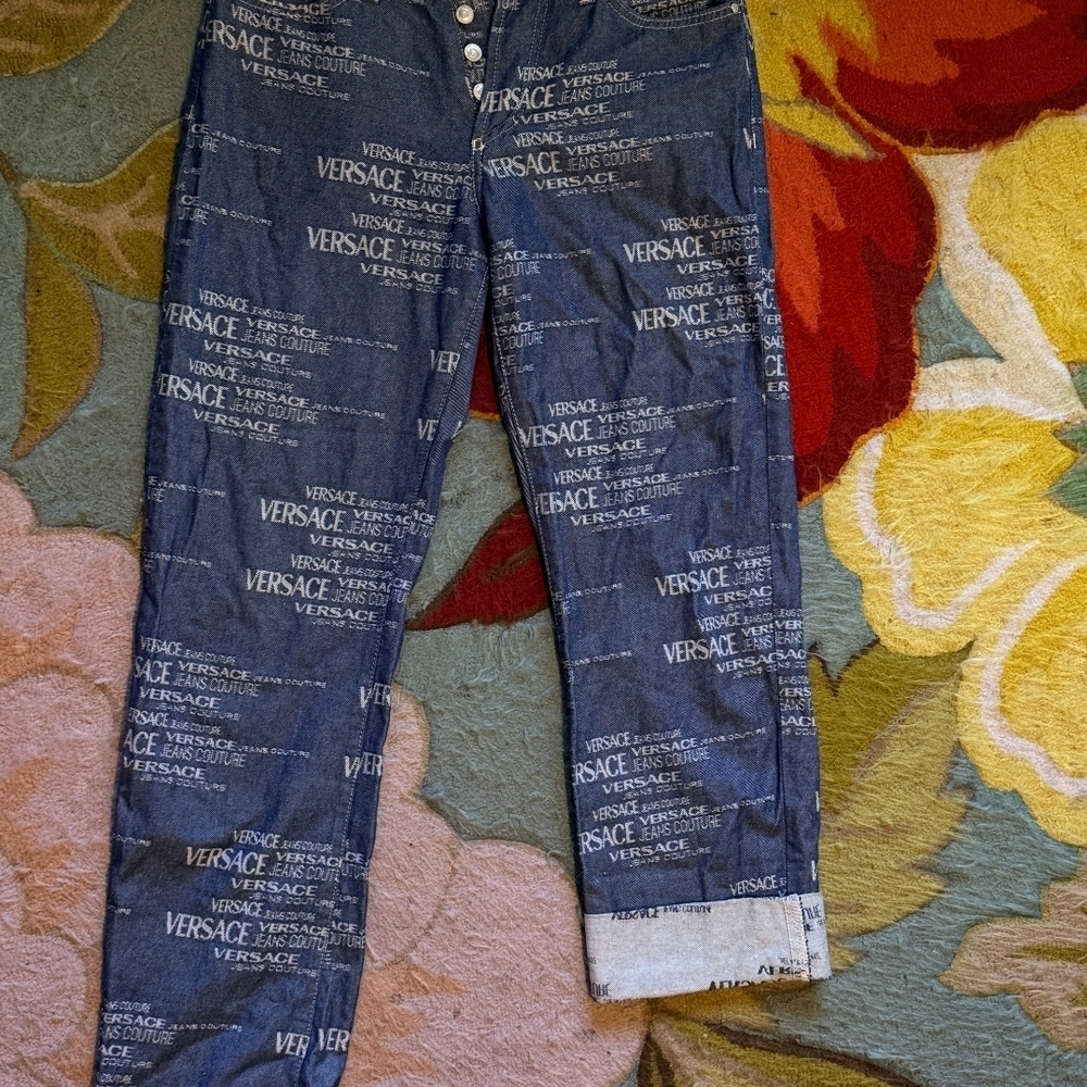 Versace Denim Logo Ankle Jeans